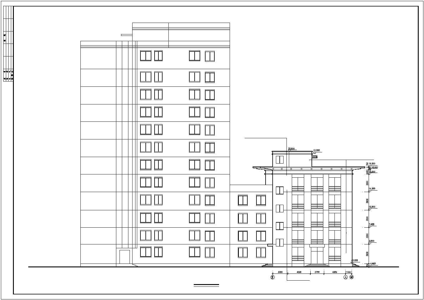 某市中心高层大型医疗建筑全套方案设计CAD图纸