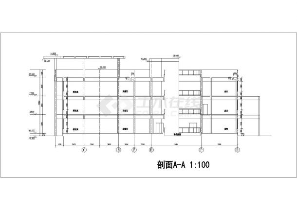 杭州市白金海岸小区幼儿园3100平米3层框架结构教学楼建筑设计CAD图纸-图一