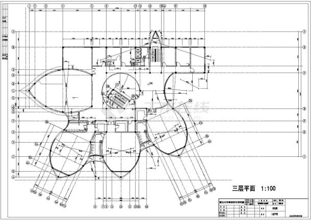 杭州市白金海岸小区幼儿园3100平米3层框架结构教学楼建筑设计CAD图纸-图二