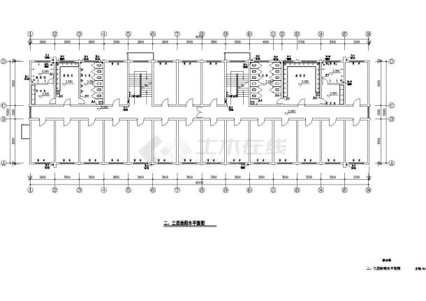 4层宿舍楼排水消防系统建施cad图，共十五张-图二
