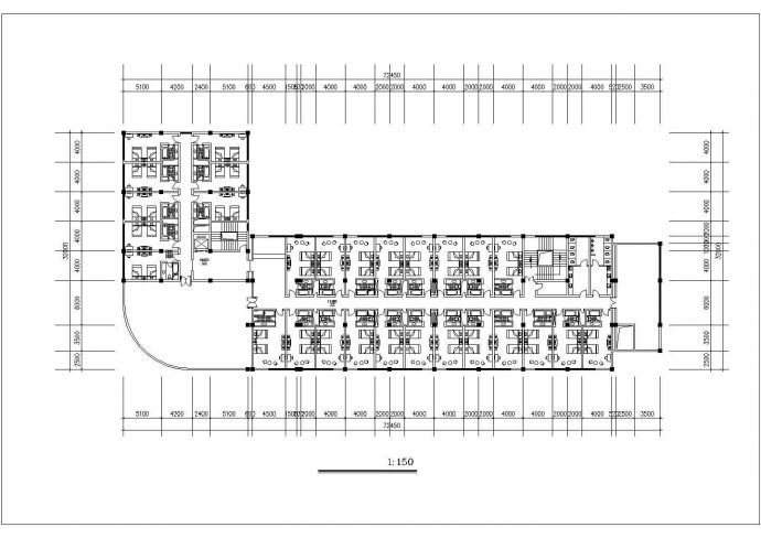 扬州市某商业街5800平米9层混合结构商务大酒店平立剖面设计CAD图纸_图1