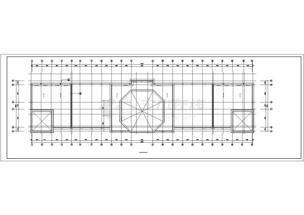 5300平米五层框架结构欧式商务酒店平立剖面设计CAD图纸-图一