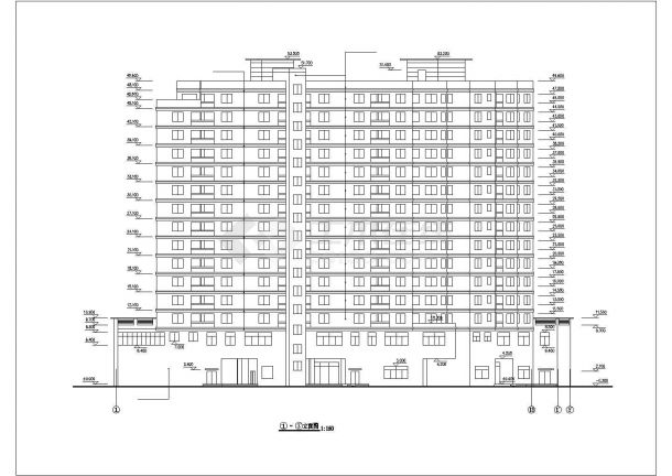 2万平米左右15层框剪结构商务大酒店全套平立剖面设计CAD图纸-图一