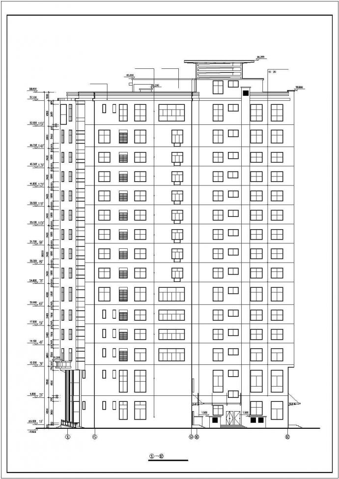 1.1万平米15层框架结构商务宾馆全套建筑设计CAD图纸_图1