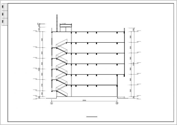 2500平米左右6层框架结构高档大饭店平立剖面设计CAD图纸_图1