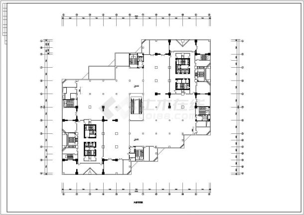 湖州市某商业街1.2万平米6层百货商场平面设计CAD图纸（含夹层）-图一