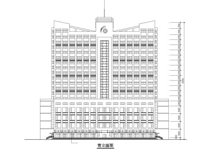 某商业街1.4万平米20层框架结构商务大酒店平立面设计CAD图纸_图1