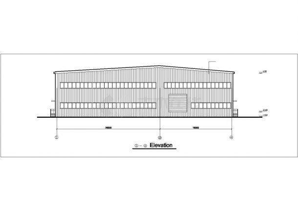某工厂5500平米单层钢框架结构生成厂房全套平立剖面设计CAD图纸-图一