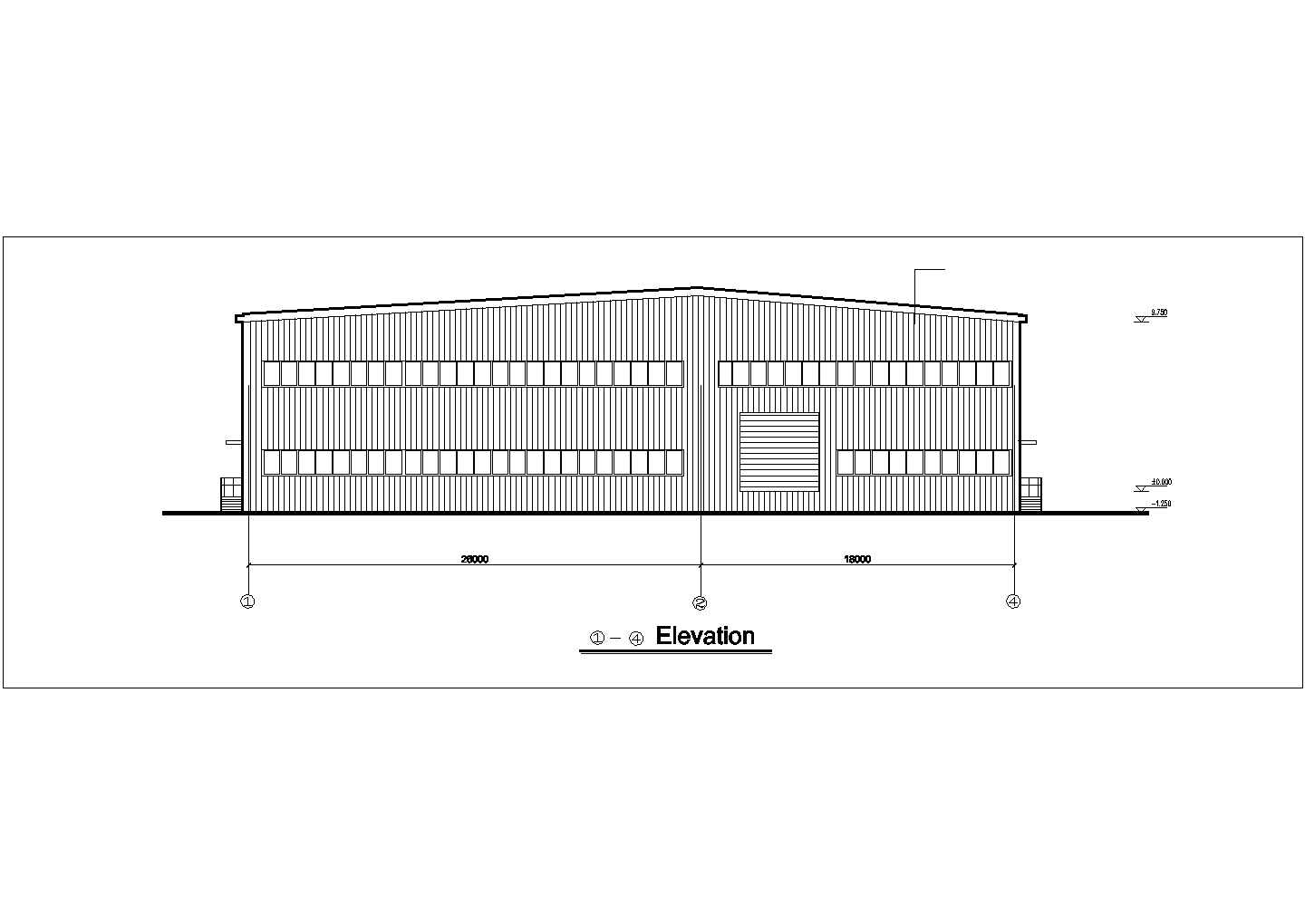 某工厂5500平米单层钢框架结构生成厂房全套平立剖面设计CAD图纸
