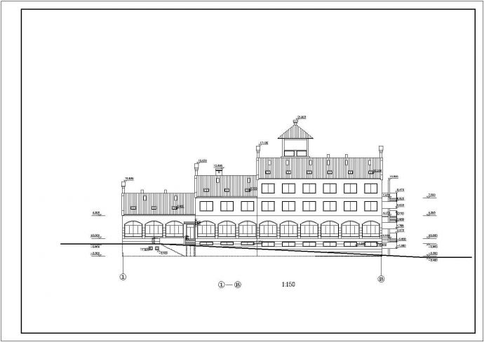 4层框混结构休闲民宿酒店平立剖面设计CAD图纸（含阁楼和地下室）_图1