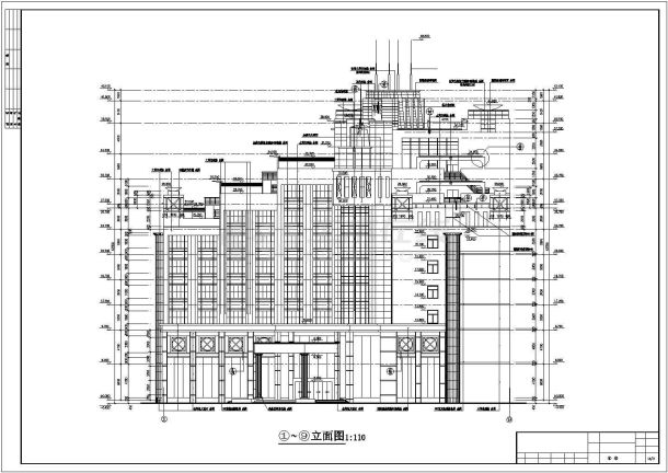 1.1万平米左右9层框架结构商务酒店全套建筑设计CAD图纸-图二