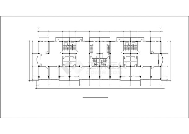 临街2800平米4层框架结构商住楼平立面设计CAD图纸（底层商铺）-图二