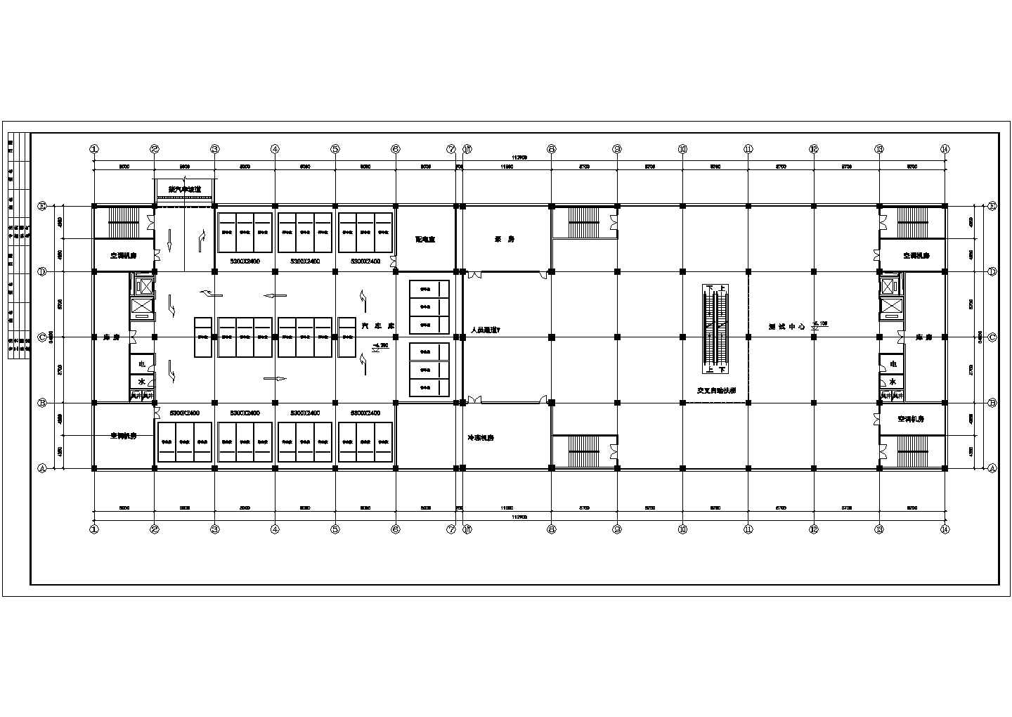某商业街3800平米4层框架结构百货商场平立剖面设计CAD图纸