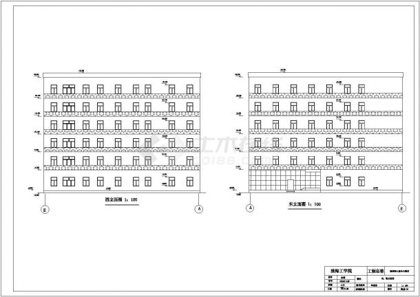 某六层框架结构大酒店毕业设计cad全套建筑施工图（含设计说明）-图二