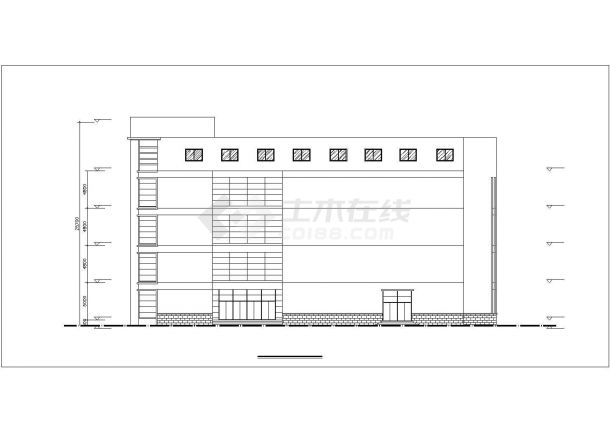某商业街4000平米五层框架结构百货商场平立剖面设计CAD图纸-图一