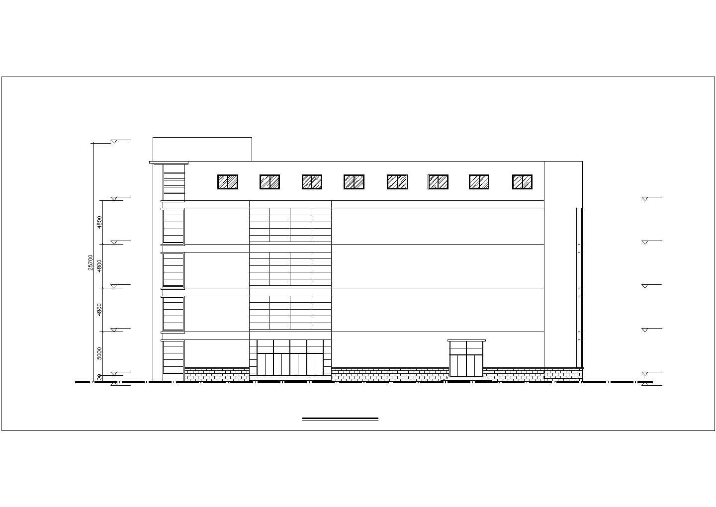 某商业街4000平米五层框架结构百货商场平立剖面设计CAD图纸