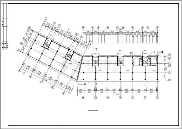 3900平米6层框混结构临街商住楼平立剖面设计CAD图纸（底层商铺）-图一