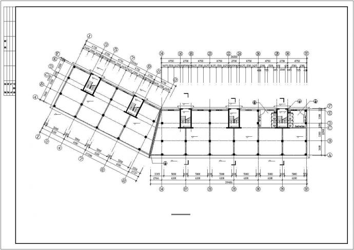 3900平米6层框混结构临街商住楼平立剖面设计CAD图纸（底层商铺）_图1