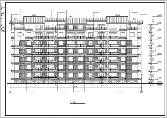 某小区3600平米左右7层砖混结构住宅楼全套建筑设计CAD图纸_图1