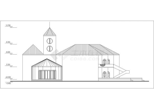 泰州市复阳路某2层社区幼儿园全套平立面设计CAD图纸-图二