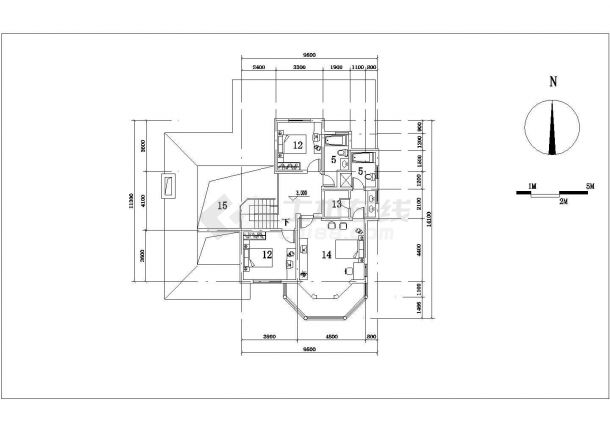 某精装欧式别墅建筑设计方案CAD图纸-图一