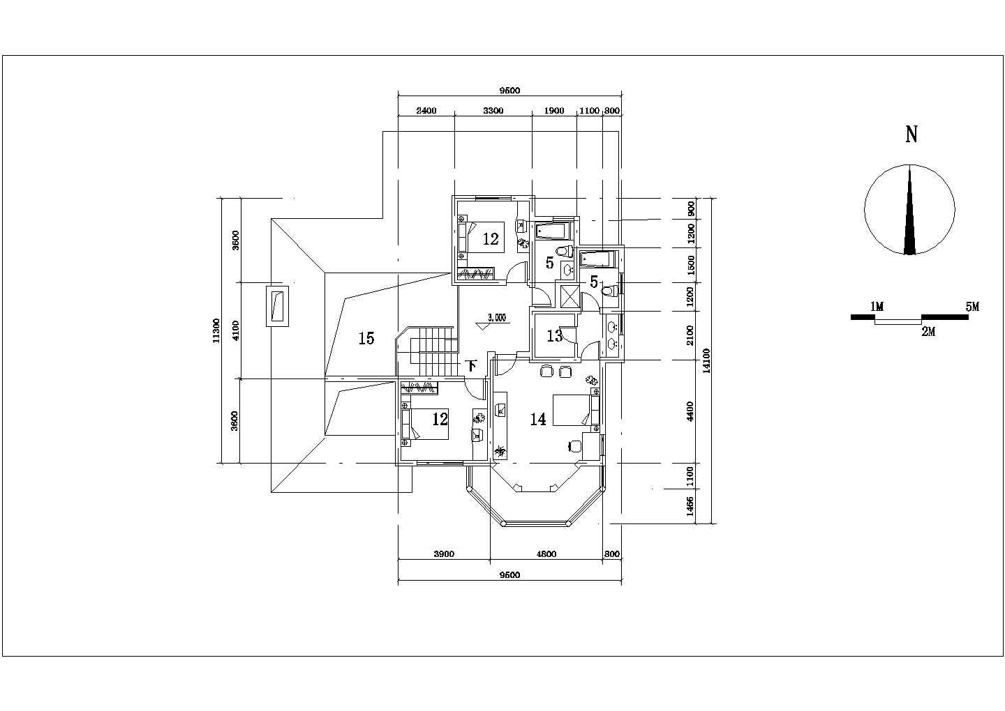 某精装欧式别墅建筑设计方案CAD图纸