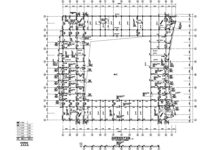 某四层框架结构教学楼设计cad全套结构施工图（标注详细）_图1