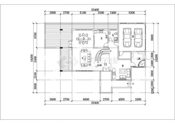 某经济开发区精装别墅建筑全套设计方案CAD图纸-图一