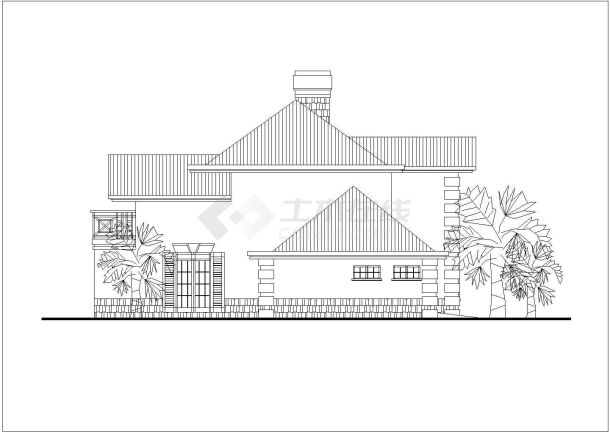 某开发区欧式别墅建筑全套设计方案CAD图纸-图一