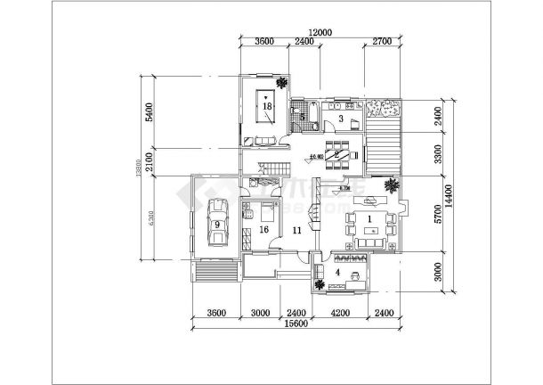 某开发区欧式别墅建筑全套设计方案CAD图纸-图二