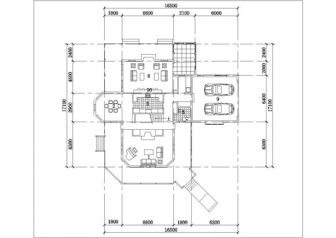 某开发区双层欧式别墅建筑全套设计方案CAD图纸_图1