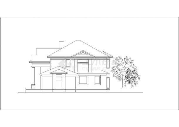 某经济开发区双层欧式别墅建筑全套设计方案CAD图纸-图二
