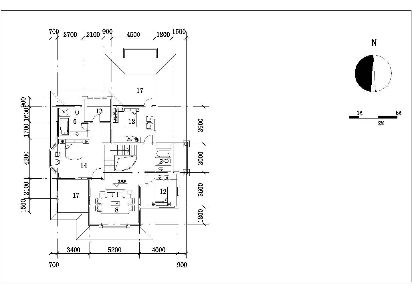 某经济开发区双层欧式别墅建筑全套设计方案CAD图纸