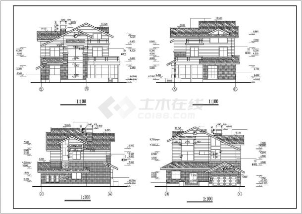 某经济开发区豪华别墅建筑设计方案CAD图纸-图一