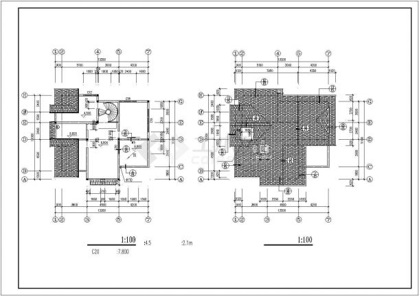 某经济开发区豪华别墅建筑设计方案CAD图纸-图二