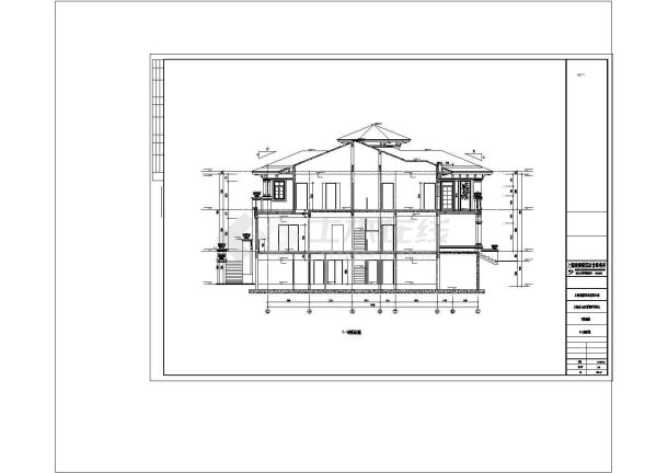 某市区豪华私人别墅住宅建筑设计方案CAD图纸-图二