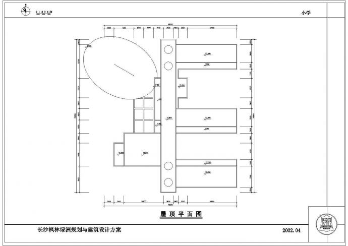 临河某三层小学教学楼建筑设计cad图纸，共5张_图1