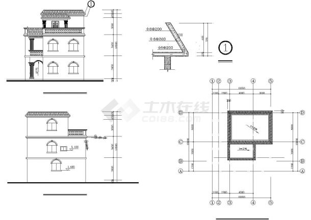 某风景度假区多层住宅建筑设计方案CAD图纸-图二
