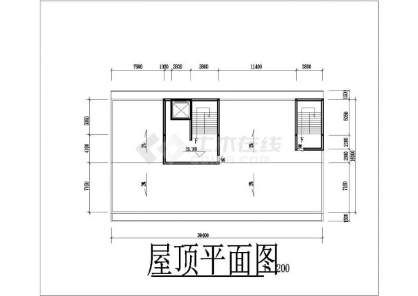 阜阳市某商业街3100平米六层框混结构商务宾馆平立面设计CAD图纸-图二