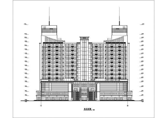 某小高层五星级酒店设计cad建筑方案图_图1