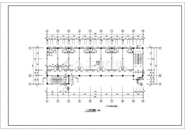 宿舍设计_某学校六层教师宿舍楼方案CAD图-图二