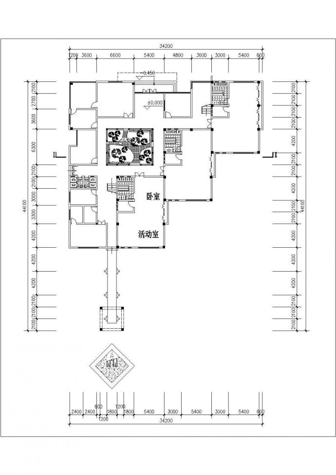 淮安市某村镇3层框架结构现代化艺术幼儿园平立面设计CAD图纸_图1