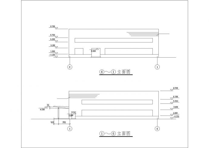 某工厂1280平米2层框混结构实验办公楼平立剖面设计CAD图纸_图1