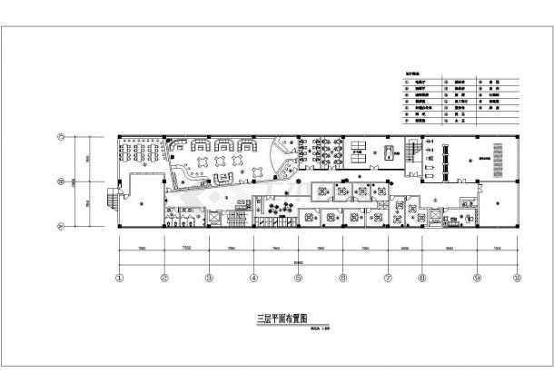 2800平米左右4层框架结构洗浴中心平面设计CAD图纸-图二