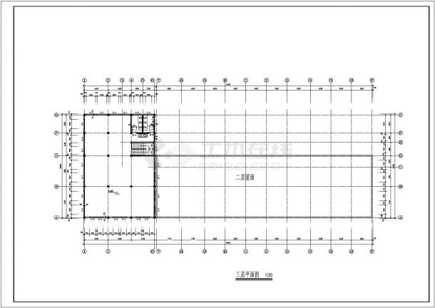 沿街1900平米2层框混结构商业综合楼平立剖面设计CAD图纸-图一