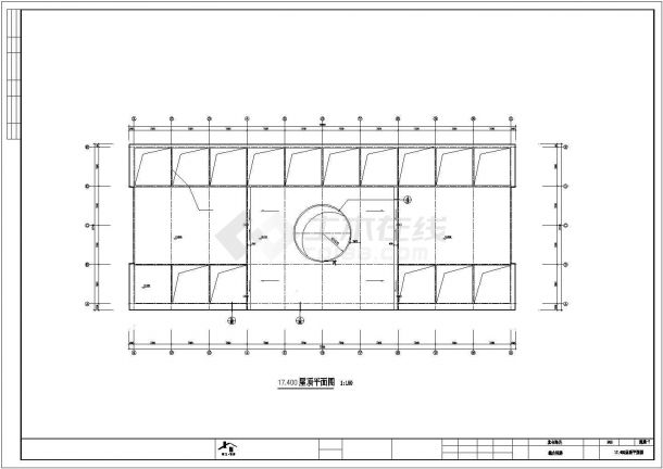 占地2000平米左右3层框架结构商业综合楼全套建筑设计CAD图纸-图一