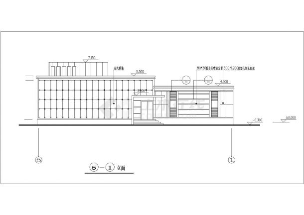 某大型网球场250平米2层框架结构休闲室建筑设计CAD图纸-图一