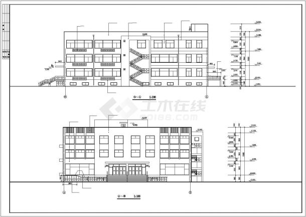 北京某大学5800平米3层框架结构学生食堂全套建筑设计CAD图纸-图一