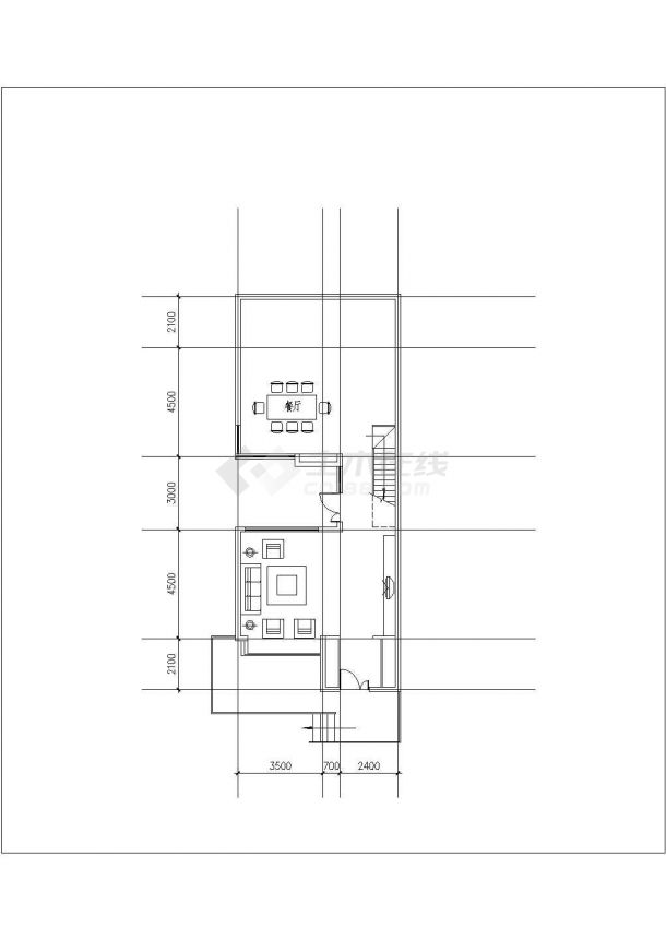 某地区经典装修风格连排别墅建筑设计方案CAD图纸-图一