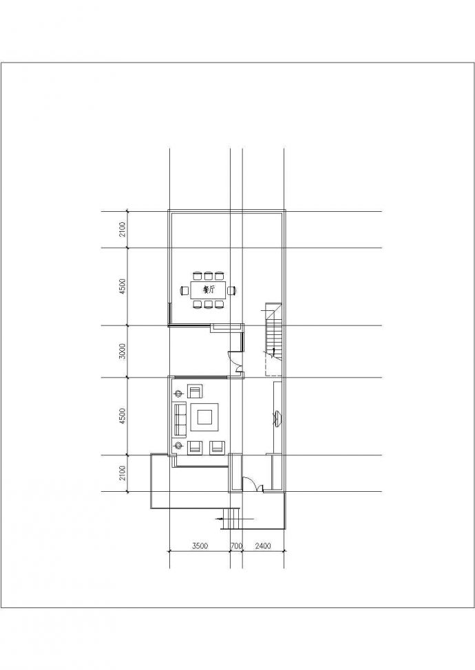 某地区经典装修风格连排别墅建筑设计方案CAD图纸_图1